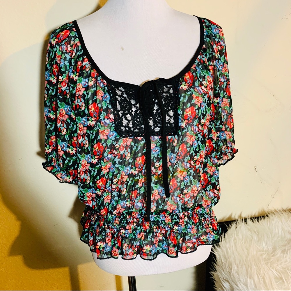 Floral bohemian blouse